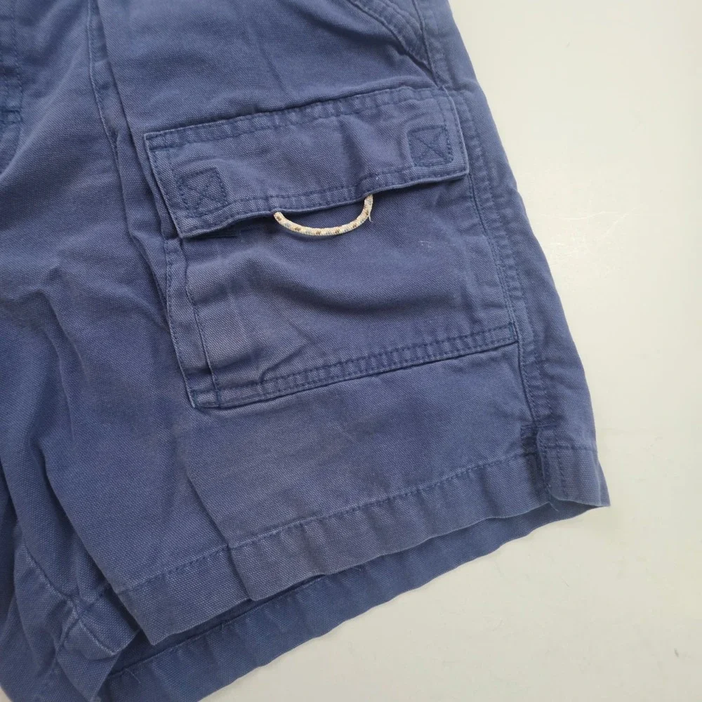 Columbia PFG Cargo Shorts Mens Medium Blue Fishing Utility Cotton 7in Inseam Vtg